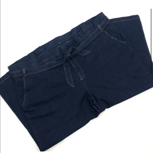 Eloquii denim Jean with slight paperbag waist and denim belt sz 20 (B06) - Picture 3 of 4